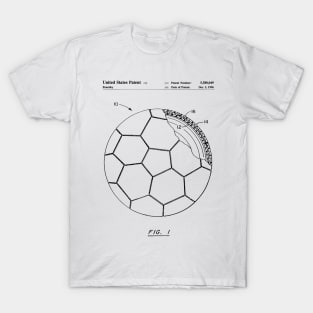 Soccer Patent - Football Art - Black And White T-Shirt